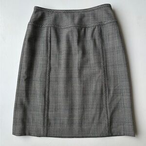 Kate Hill Petites Black White Plaid Wool Blend Lined Skirt Women’s Size 8P
